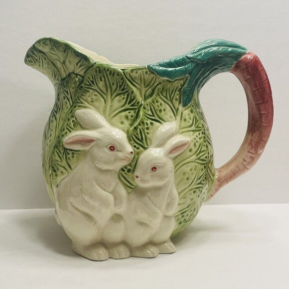 BUNNY LANE | Accents | Bunny Lane Vintage Hand Painted Pitcher Large ...